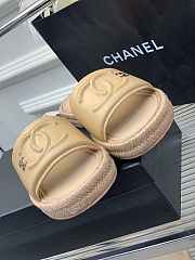 Chanel 23C Beige CC Logo Slide Sandal Slip - 4