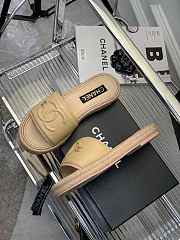 Chanel 23C Beige CC Logo Slide Sandal Slip - 5