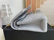 Chanel Flap Bag Chevron Lambskin Grey Gold 25cm - 4