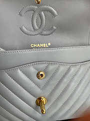 Chanel Flap Bag Chevron Lambskin Grey Gold 25cm - 2