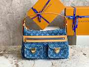 Louis Vuitton LV Vintage Denim Handbag Double Pocket 30x10x19cm - 1