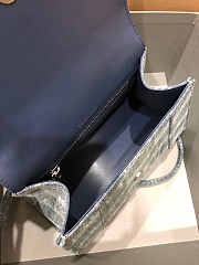 Balenciaga Hourglass Handbag BB Monogram Denim In Blue 23x15x10cm - 6