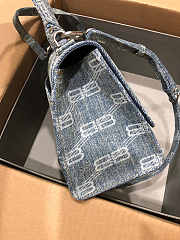 Balenciaga Hourglass Handbag BB Monogram Denim In Blue 23x15x10cm - 5