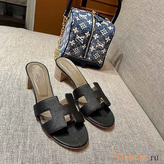 Hermes Black Sandals Heel - 1