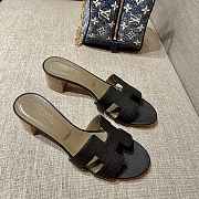 Hermes Black Sandals Heel - 3