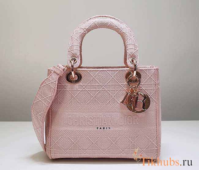 Dior Medium Lady D-lite Bag Rosewood 24 x 20 x 11 cm - 1