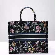 Dior Large Book Tote Black Multicolor Petites Fleurs 42 x 35 x 18.5 cm - 5