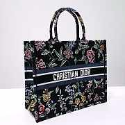 Dior Large Book Tote Black Multicolor Petites Fleurs 42 x 35 x 18.5 cm - 4