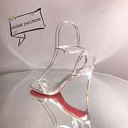 Christian Louboutin So Me Red Sole Spike Metallic Leather Sandals  - 1