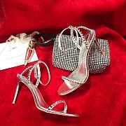 Christian Louboutin So Me Red Sole Spike Metallic Leather Sandals  - 4