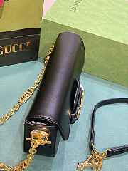 Gucci Horsebit 1955 Small Shoulder Bag Black 24x13.5x7.5cm - 4