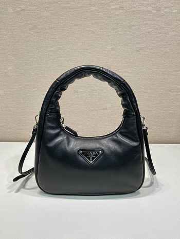 Prada Soft Padded Nappa Leather Mini Black Bag 21x12.5x6.5cm