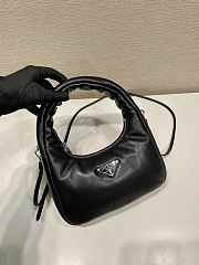 Prada Soft Padded Nappa Leather Mini Black Bag 21x12.5x6.5cm - 3