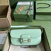 Gucci Horsebit 1955 Small Shoulder Bag Light Green 24x13x5cm - 1