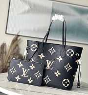 Louis Vuitton LV Neverfull MM Monogram Black Beige 31 x 28 x 14 cm - 1