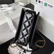 Chanel Mini Flap Bag With Top Handle Black Gold 20x14x7.5cm - 3