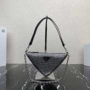 Prada Triangle Satin Mini-bag With Crystals Black 14x6cm - 1