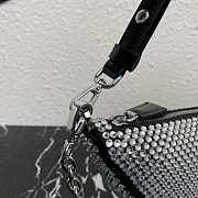 Prada Triangle Satin Mini-bag With Crystals Black 14x6cm - 5