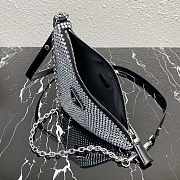 Prada Triangle Satin Mini-bag With Crystals Black 14x6cm - 4