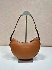 Prada Leather Shoulder Bag Brown 22.5x18.5x6cm - 4