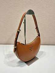 Prada Leather Shoulder Bag Brown 22.5x18.5x6cm - 3