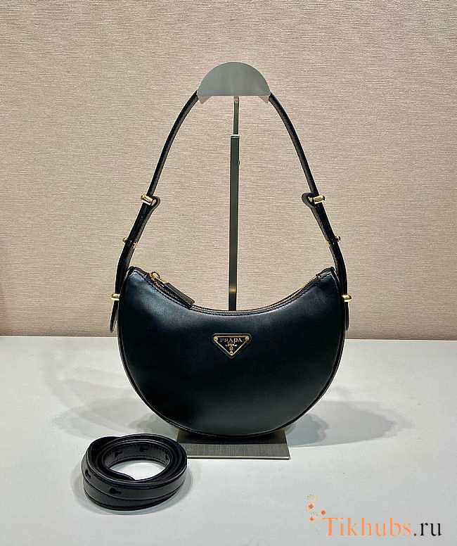 Prada Leather Shoulder Bag Black 22.5x18.5x6cm - 1