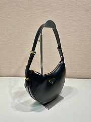 Prada Leather Shoulder Bag Black 22.5x18.5x6cm - 5