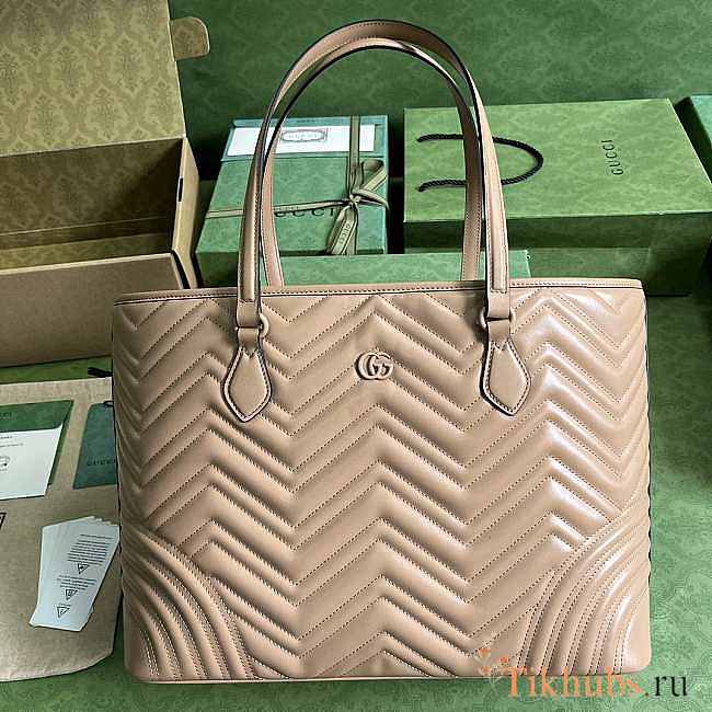 Gucci GG Marmont Large Tote Bag Beige 38.5x29x14cm - 1