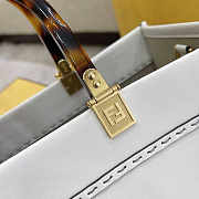 Fendi Sunshine Medium White Leather Shopper 35x17x31cm - 6