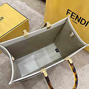 Fendi Sunshine Medium White Leather Shopper 35x17x31cm - 4