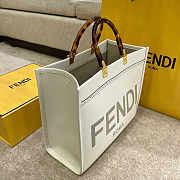 Fendi Sunshine Medium White Leather Shopper 35x17x31cm - 5