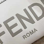 Fendi Sunshine Medium White Leather Shopper 35x17x31cm - 3