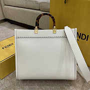 Fendi Sunshine Medium White Leather Shopper 35x17x31cm - 2