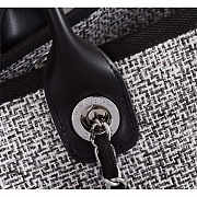 Chanel Deauville Tote Woven Large Charcoal Black 38x29x17cm - 6