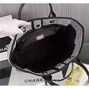 Chanel Deauville Tote Woven Large Charcoal Black 38x29x17cm - 5