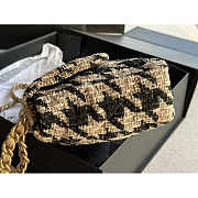 Chanel 19 Tweed Quilted Large Flap Beige And Black 30cm - 4