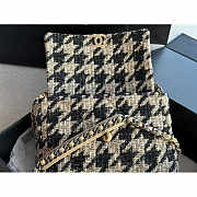 Chanel 19 Tweed Quilted Large Flap Beige And Black 30cm - 3