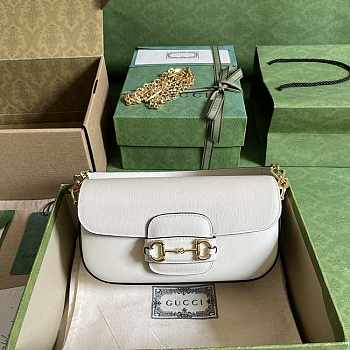 Gucci Horsebit 1955 Small Shoulder Bag White 24x13.5x7.5cm