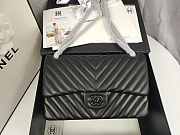 Chanel Medium Flap Bag Chevron Lambskin Black Hardware 25cm - 1