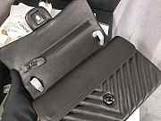 Chanel Medium Flap Bag Chevron Lambskin Black Hardware 25cm - 5