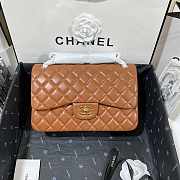 Chanel Flap Bag Lambskin Brown Gold 30cm - 1