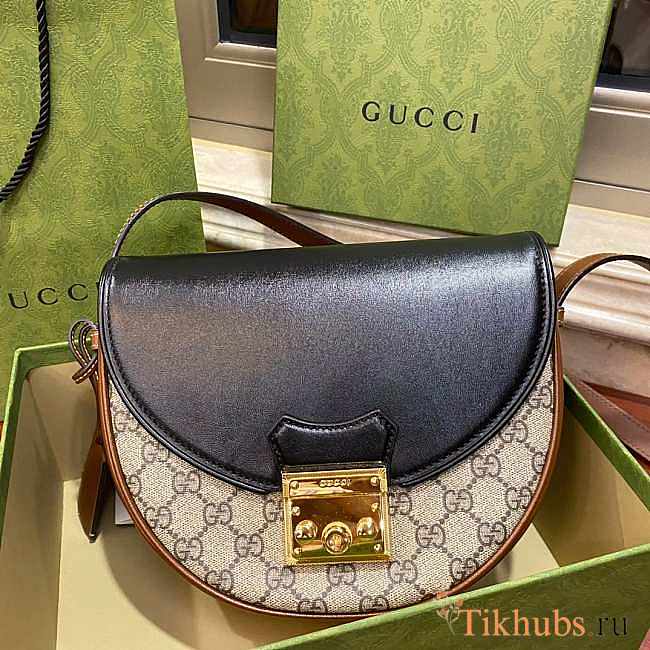 Gucci Padlock GG Supreme Shoulder Bag Black 22cm - 1