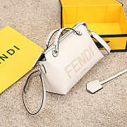 Fendi Medium By The Way Leather Boston Bag White 27x15x13cm - 5