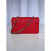 Chanel Red Caviar Silver Rectangular Flap Bag 20cm - 5