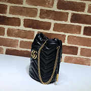 Gucci GG Marmont Mini Bucket Bag Black 19x17cm - 5