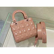 Dior Small Lady ABC Calfskin Diamond Rose Pink 20x17x9cm - 5