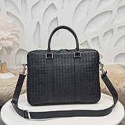 Bottega Veneta Slim Intrecciato Briefcase Black 36x29x7.5cm - 1