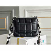 Chanel Monaco Mini Square Flap Bag Black Lambskin 16.5x13.x8cm - 5