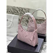 Prada Bag Pink Satin Crystal Mini Bag 23x13x5cm - 5