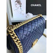 Chanel Leboy Lambskin Gold Dark Blue 25cm - 3